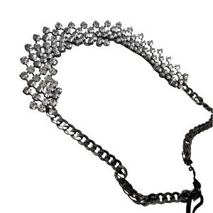 ZARA Special Edition Rhinestone Belt Sz 32/ 85 Gunmetal. Sold Out!